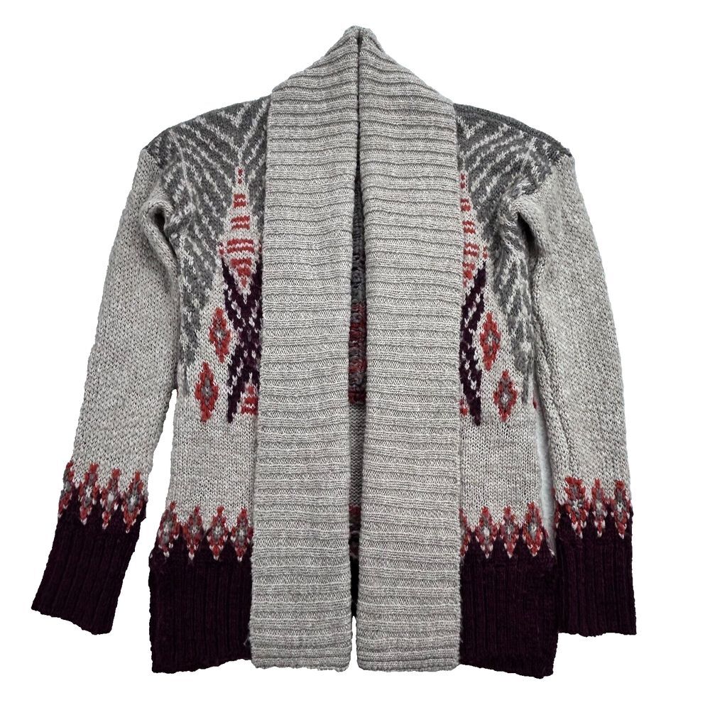 Abercrombie & Fitch Wool Open Sweater Women XS Aztec Retro Chunky Knit
